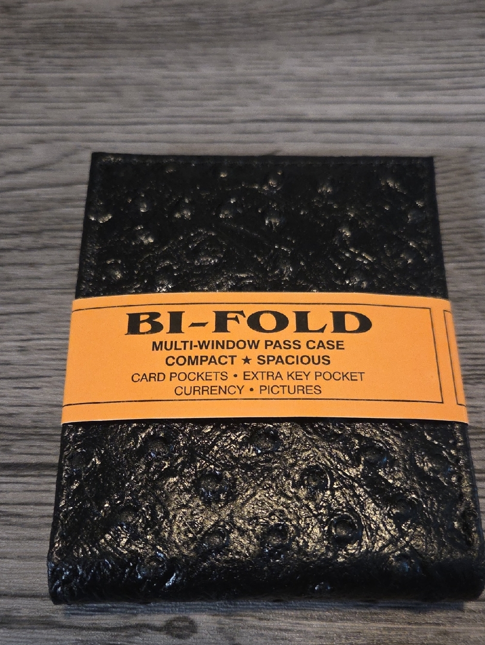 Black Pebbled Texture Leather Wallet